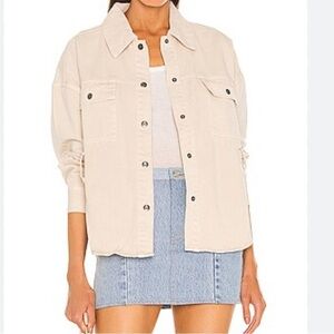 Amuse Society Dorr Revolve Women's Cream jean Jacket tie waist size XS
